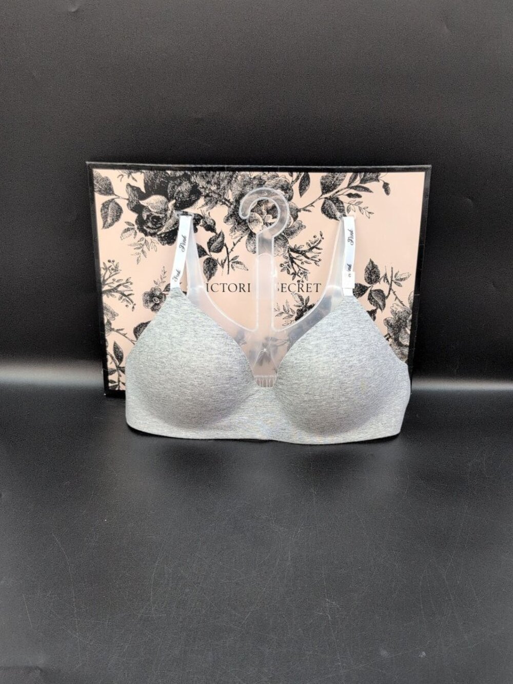 Victoria Secret Wear Everywhere Push Up Wireless Bra 36C Medium Heather Grey